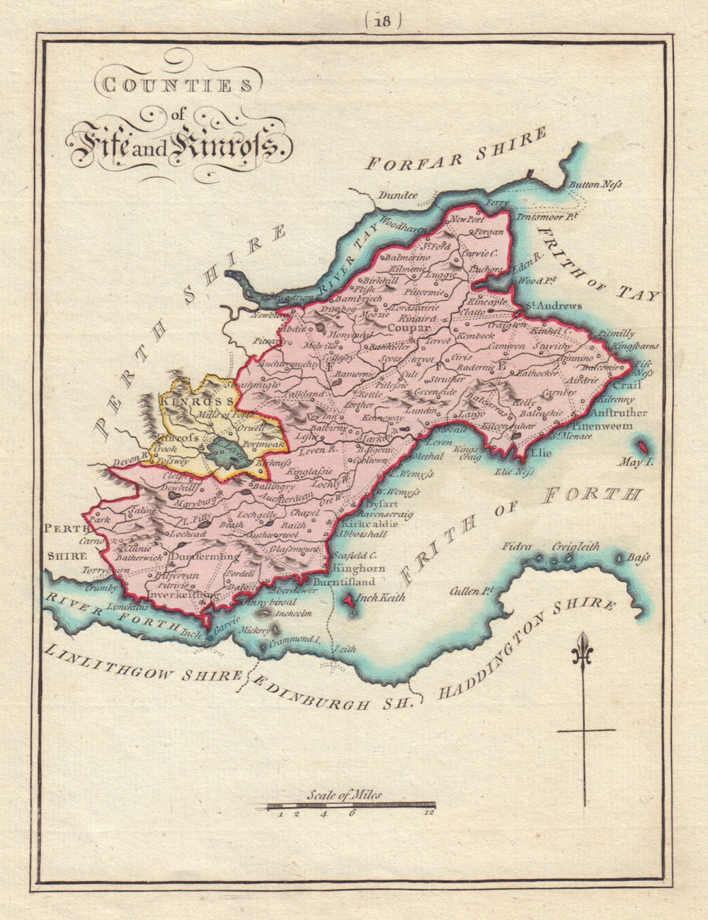 Counties of Fife and Kinross. Fife and Kinross-shire. SAYER / ARMSTRONG 1794 map