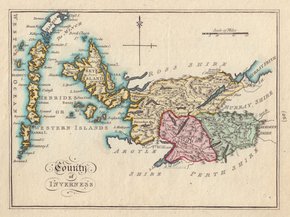 County of Inverness. Inverness-shire. SAYER / ARMSTRONG 1794 old antique map