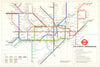 LONDON UNDERGROUND tube map. Under construction to Heathrow. GARBUTT #3 1977