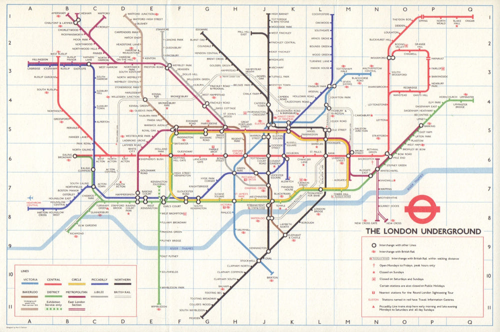 LONDON UNDERGROUND tube map plan. Jubilee line Heathrow Central. GARBUTT #1 1979