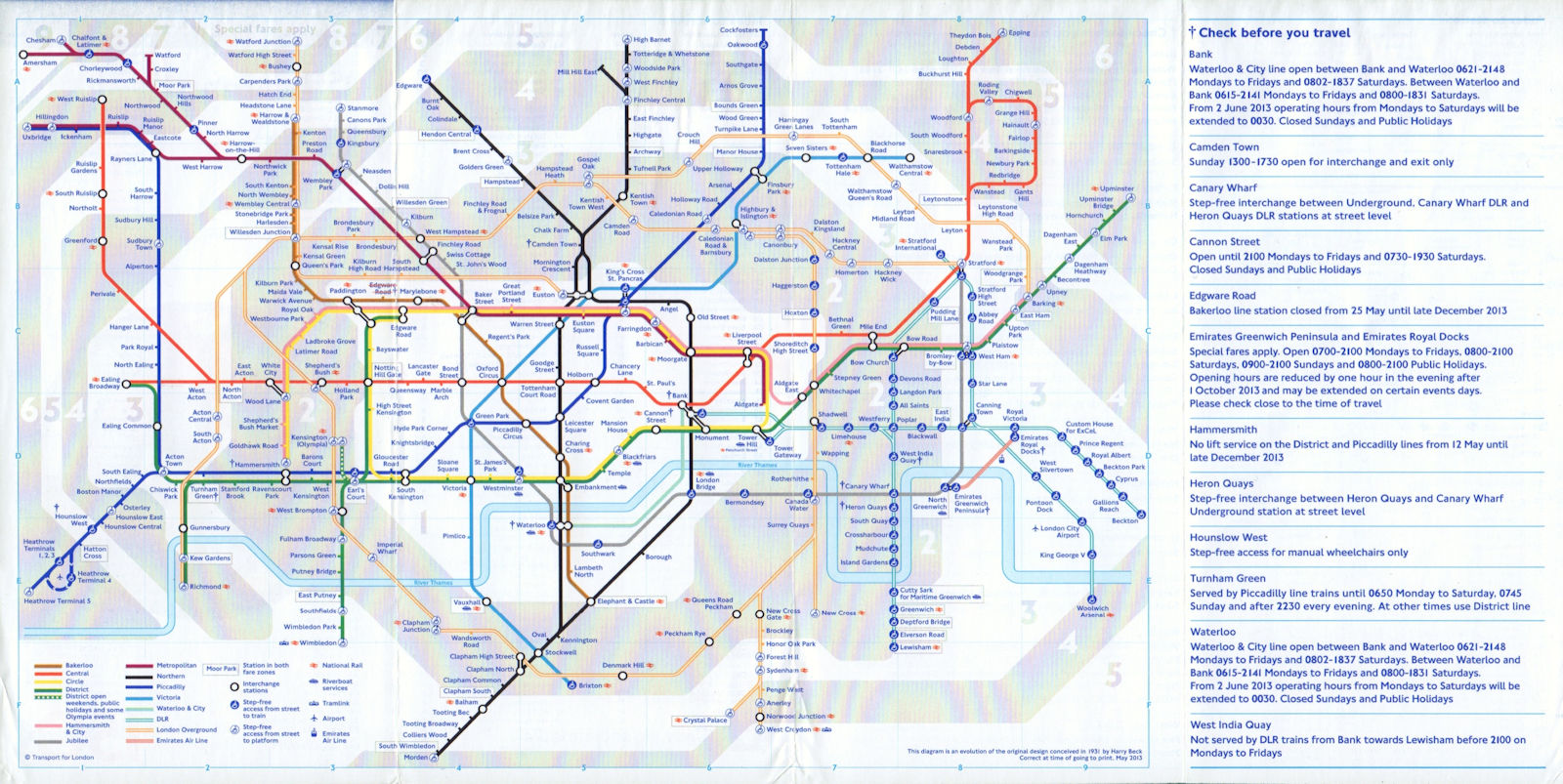 LONDON UNDERGROUND tube map. Overground East London Line Extension ...