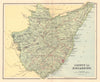 KINCARDINESHIRE antique county map. Parishes. Aberdeen. Scotland. LIZARS 1895