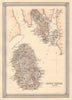 Decorative antique county map of Buteshire, Scotland. FULLARTON 1866 old
