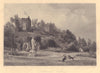 View of Drummond Castle, Perthshire, Scotland 1866 old antique print picture