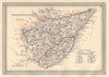 Decorative antique county map of Kincardineshire, Scotland. FULLARTON 1866