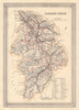 Decorative antique county map of Lanarkshire, Scotland. FULLARTON 1866 old