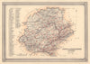 Antique county map of Perthshire & Clackmannanshire. FULLARTON 1866 old