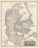 Denmark, including Schleswig & Holstein. FULLARTON 1839 old antique map chart