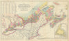 British Possessions in North America. Canada. Harper's Gazetteer 1855 old map