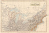 [North] Eastern United States. Great Lakes New England Mid West. BLACK c1850 map