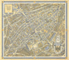 Goslar pictorial bird's eye view city plan #2 by Hermann Bollmann 1956 old map