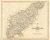 Antique county map of NORTHAMPTONSHIRE by JOHN CARY.Original outline colour 1793
