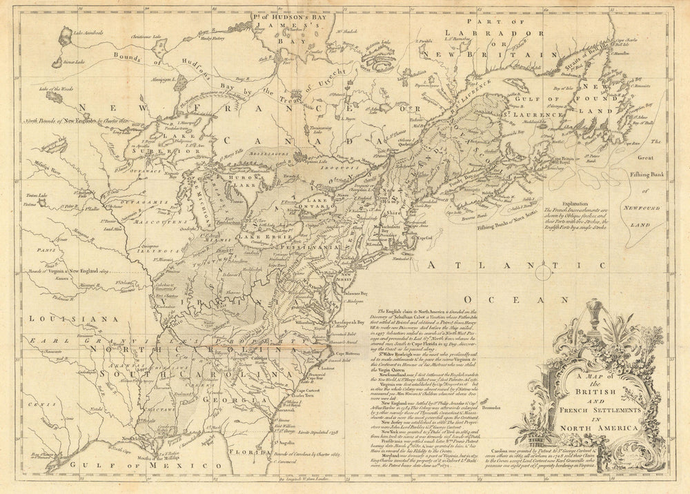 A map of the British and French Settlements in North America. LODGE 1755