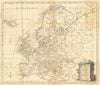 A new & correct chart of Europe by Thomas Jefferys 1756 old antique map