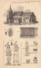 St Mary's Church, piscina & altar tomb, Goring-by-Sea, Sussex. Rebuilt 1836 1808