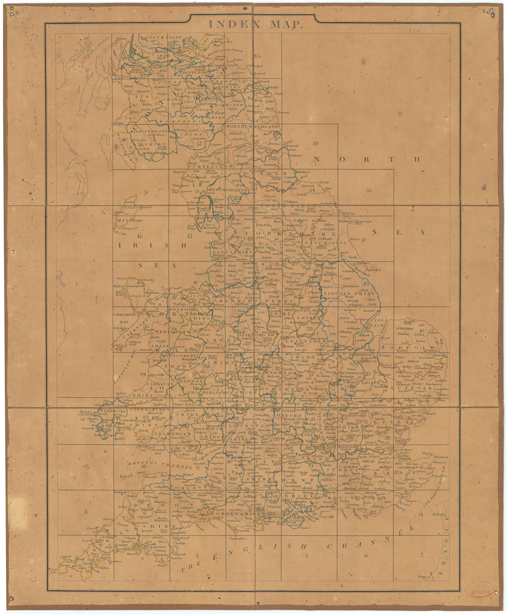 Cary's Improved Map of England and Wales - Index map. G. & J. Cary 1832