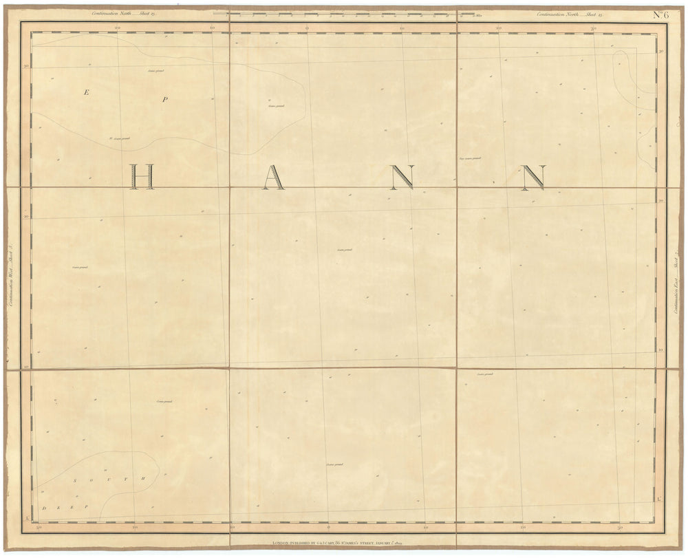 Part of the English Channel. North Deep. South Deep. CARY 1832 old antique map