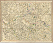 MID WALES & SHROPSHIRE HILLS Radnorshire Montgomery Herefordshire. CARY 1832 map