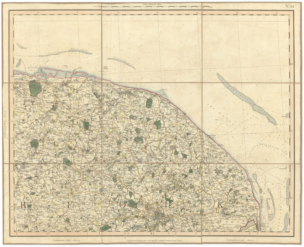 NORTH NORFOLK & THE BROADS. Broadland. Great Yarmouth & Norwich. CARY 1832 map