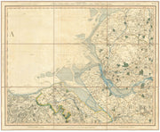 LIVERPOOL BAY. Merseyside, Dee Estuary & Wirral. Lancs Flintshire. CARY 1832 map