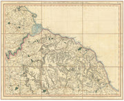 TEESIDE & NORTH YORK MOORS. SE County Durham, North Yorkshire. CARY 1832 map