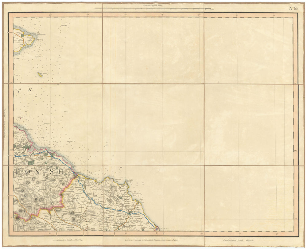 HADDINGTONSHIRE & BERWICKSHIRE COASTS. Fifeness & Crail. Dunbar. CARY 1832 map