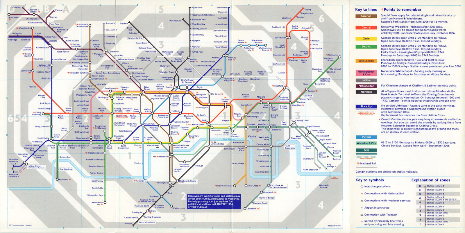 LONDON UNDERGROUND tube map. DLR King George V open. LHR T4 shut ...