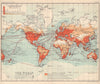 Commercial Chart of The World. Coaling stations. BARTHOLOMEW 1898 old map