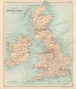 Railway map of British Isles showing coalfields. BARTHOLOMEW 1898 old