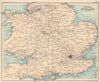 Central England railways. BARTHOLOMEW 1898 old antique vintage map plan chart