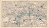 Central London town/city plan. BARTHOLOMEW 1898 old antique map chart