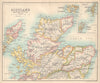 Scotland Northern Section. Highlands. BARTHOLOMEW 1898 old antique map chart