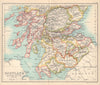 Scotland Southern Section. BARTHOLOMEW 1898 old antique vintage map plan chart