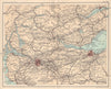 Central Scotland. Edinburgh. Glasgow. BARTHOLOMEW 1898 old antique map chart