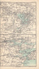 Lakes of Killarney & Cork harbour. Ireland. BARTHOLOMEW 1898 old antique map