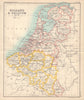 Holland and Belgium. Luxembourg. Benelux. BARTHOLOMEW 1898 old antique map