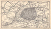 Environs of Paris showing railways. France. BARTHOLOMEW 1898 old antique map