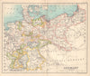 Germany showing states. BARTHOLOMEW 1898 old antique vintage map plan chart