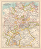 Central Germany showing states. BARTHOLOMEW 1898 old antique map plan chart