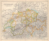 Switzerland showing cantons. BARTHOLOMEW 1898 old antique map plan chart