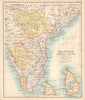 Southern British India. Madras, Haidarabad, Mysore, Coorg and Ceylon 1898 map
