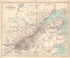 Province of Quebec. Canada. BARTHOLOMEW 1898 old antique map plan chart