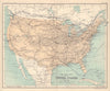 Railway Map of United States. USA. BARTHOLOMEW 1898 old antique plan chart