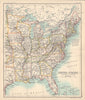 United States Eastern Division. USA. BARTHOLOMEW 1898 old antique map chart