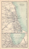 Environs of Chicago. Illinois. BARTHOLOMEW 1898 old antique map plan chart