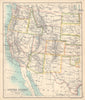 United States Western Division. USA. BARTHOLOMEW 1898 old antique map chart