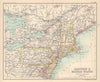 Eastern and Middle States (United States). New England. USA 1898 old map