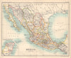 Mexico showing states. BARTHOLOMEW 1898 old antique vintage map plan chart