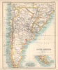 South America. Argentine Republic Chile Uruguay. BARTHOLOMEW 1898 old map