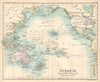 Oceania and The Pacific Ocean on Mercator's projection. Australasia 1898 map